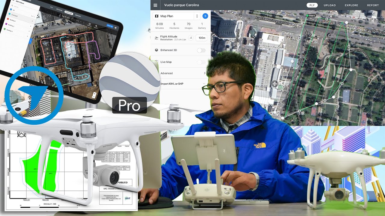 Planificaciòn de Vuelo programado con Drones Dronedeploy KML google Earth Pro