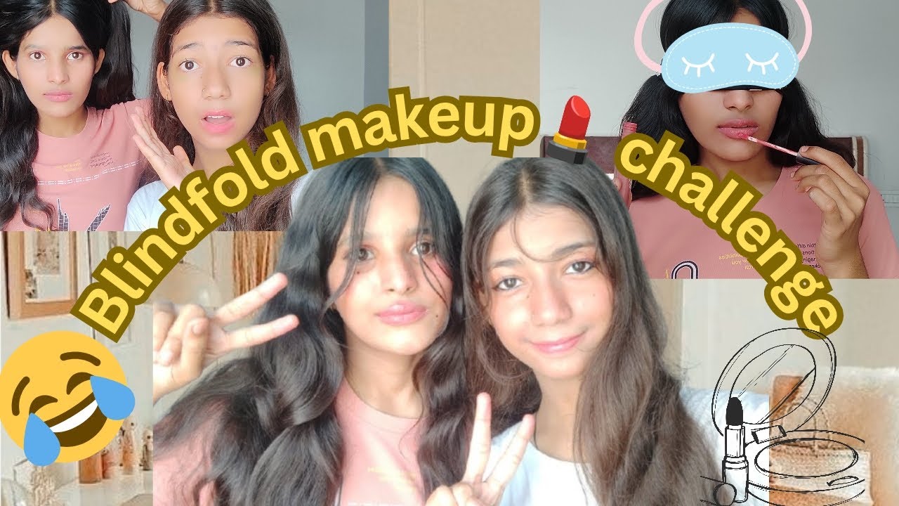 Blindfold makeup💄 challenge 🤯||sliceofgracy|| #funnychallenge #funnyvlogs #makeup 