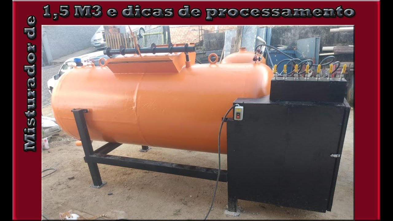 Misturador de 1,5 m3 e forma de processamento.