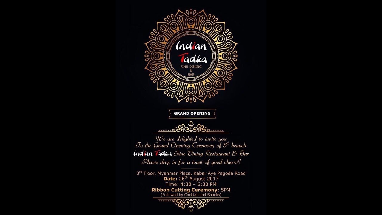 Indian Tadka Fine Dining and Bar, Myanmar Plaza