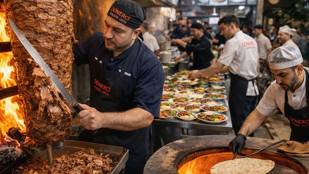 INSANE Turkish Doner Kebab! Juicy Meat & Fire Cooking (Street Food Istanbul)