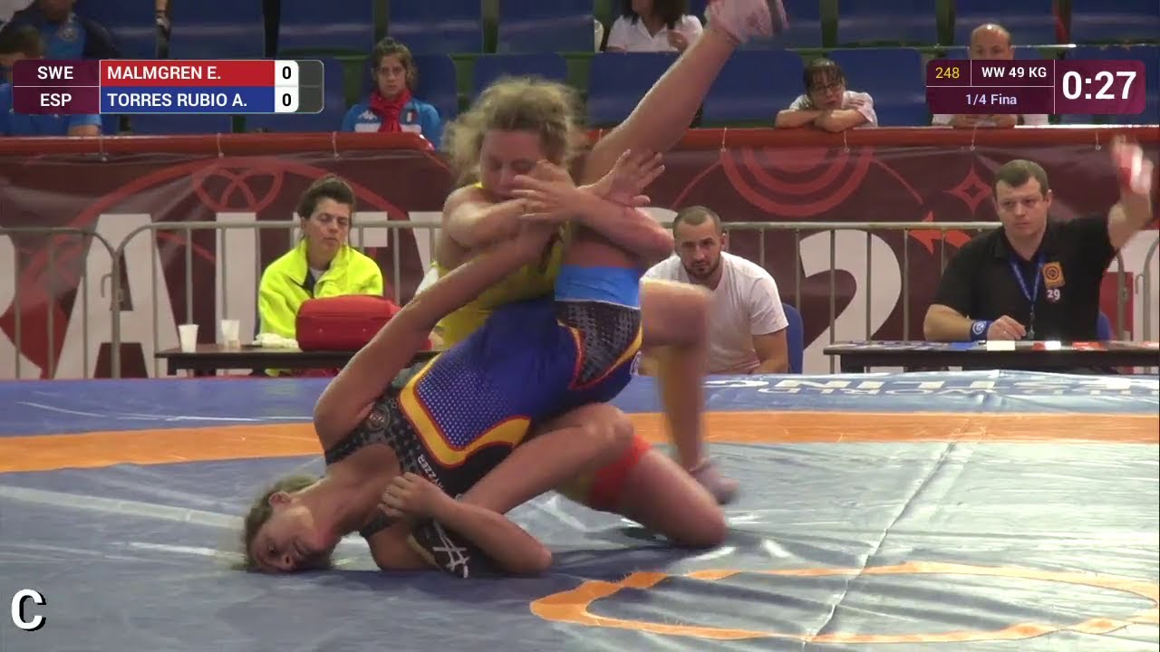 1/4 WW - 49 kg: E. MALMGREN (SWE) df. A. TORRES RUBIO (ESP) by VFA, 4-0