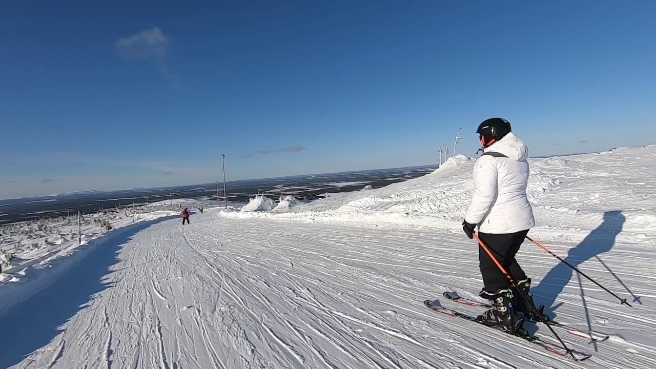 Tracey Bates skiing - Gemma on Levi green - Sat 14 March 2020