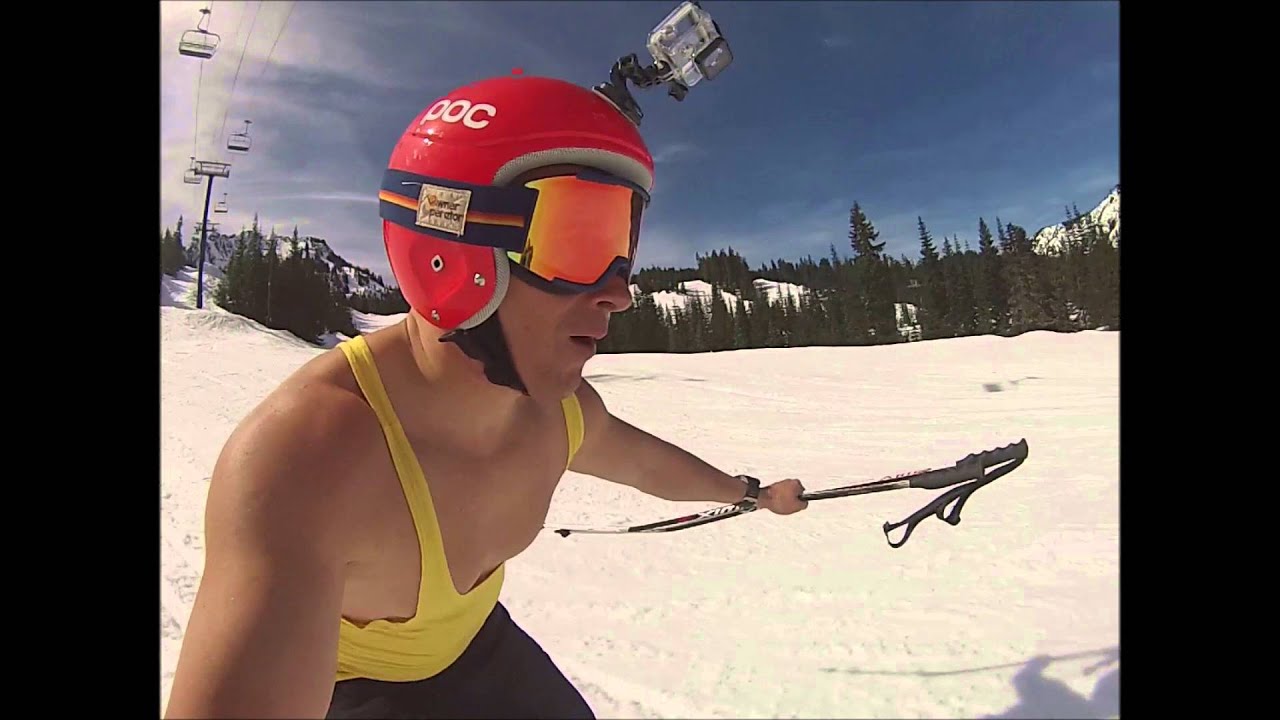 The Man in Yellow Skiing Hard at Stevens Pass
