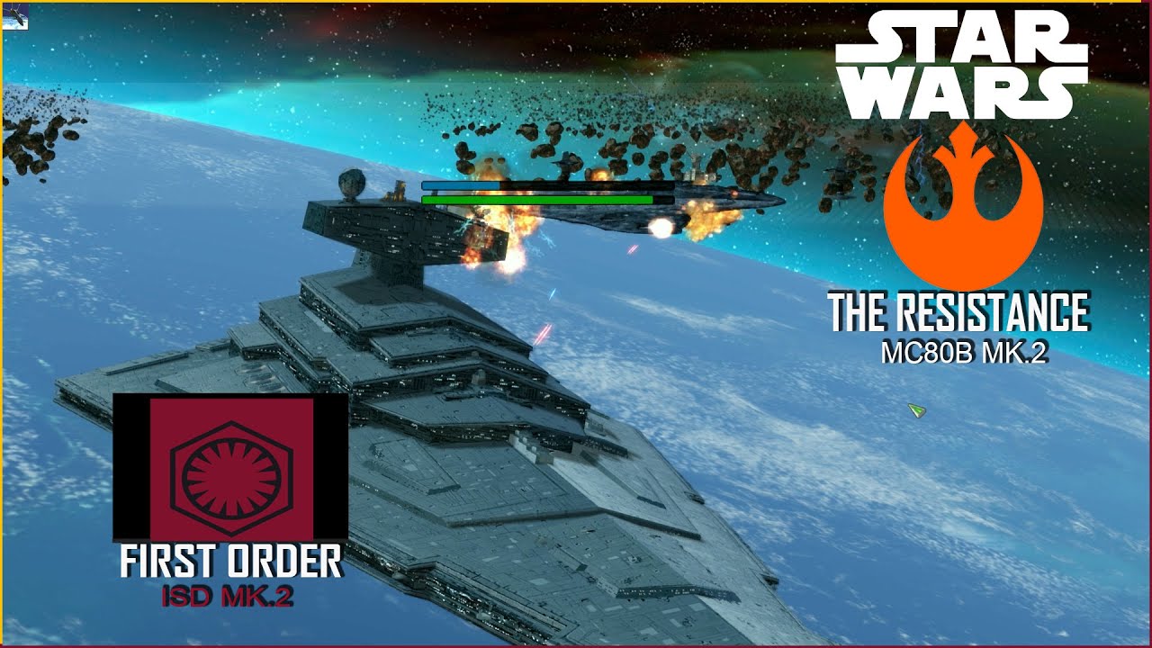 First Order ISD II vs Resistance MC80B//Star Wars -- Empire at War