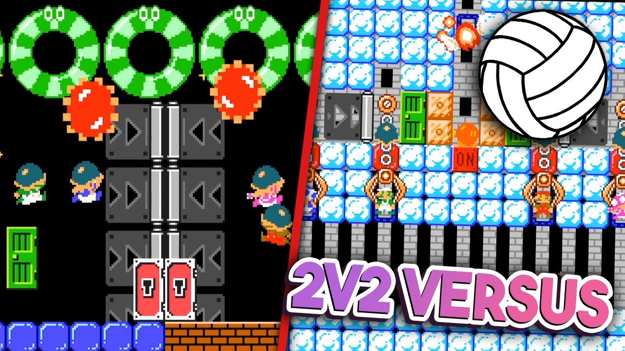 This 2v2 VOLLEYBALL Level Pushes the Limits of Versus Mode (Super Mario Maker 2 Multiplayer)