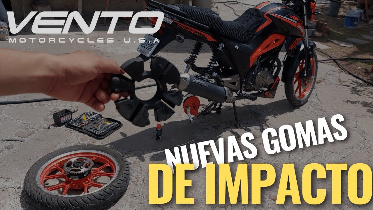 Como cambiar  las gomas de impacto de la Vento Cyclone  200 sport? Nuevas gomas de impacto 😱🛵