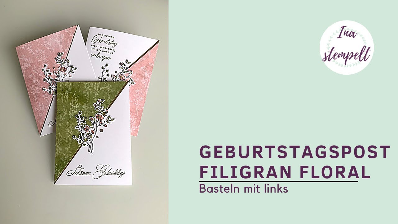 Geburtstagspost mit dem PP Filigran Floral und dazupassendem DSP aus der Sale a bration | stampinup