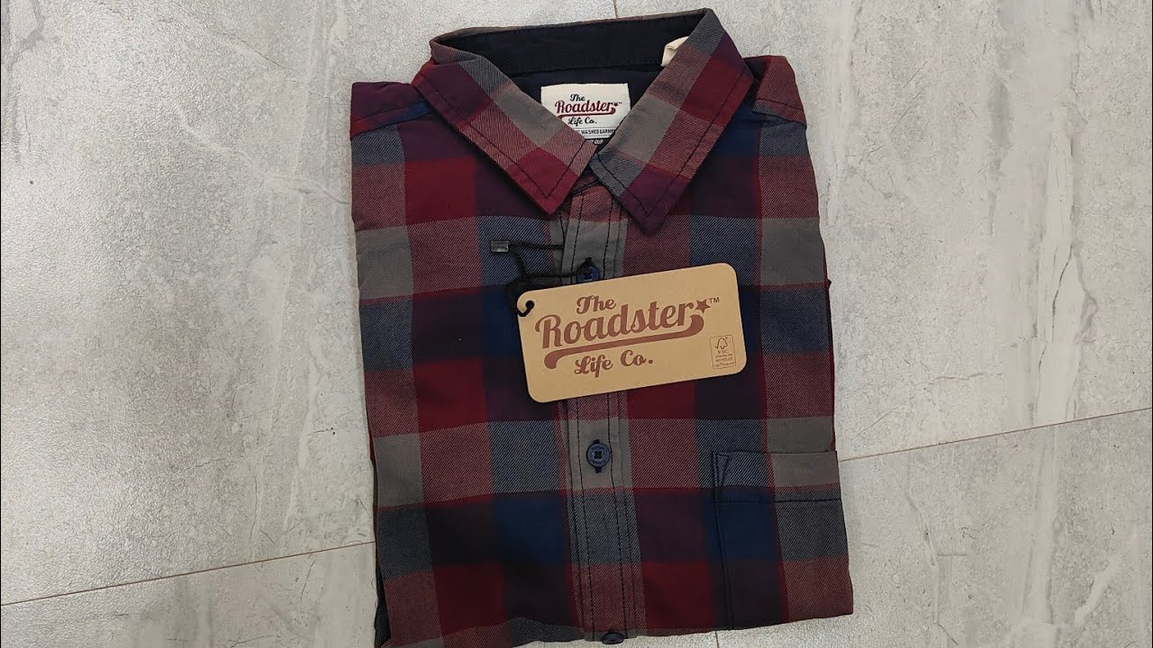 Unboxing Roadster Men Maroon & Navy Blue Regular Fit Checked  Casual Shirt.