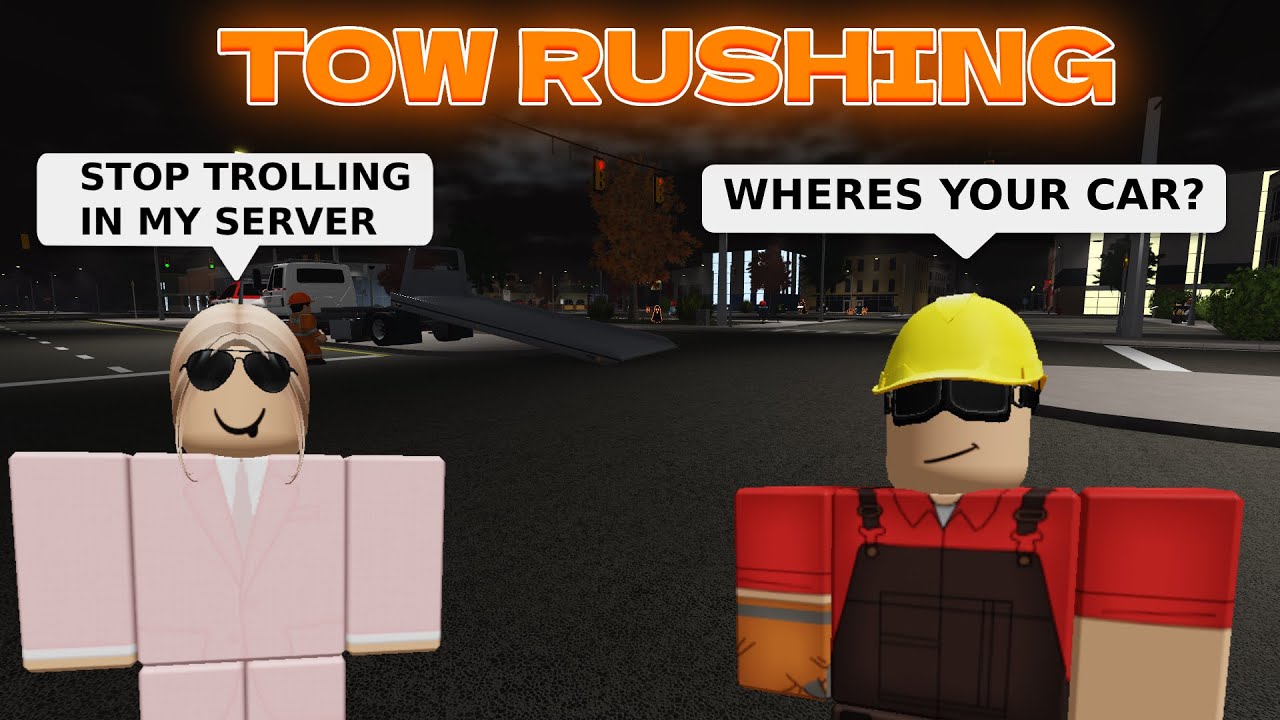 TOW RUSHING CARS ON SPAWN | ERLC TROLLING