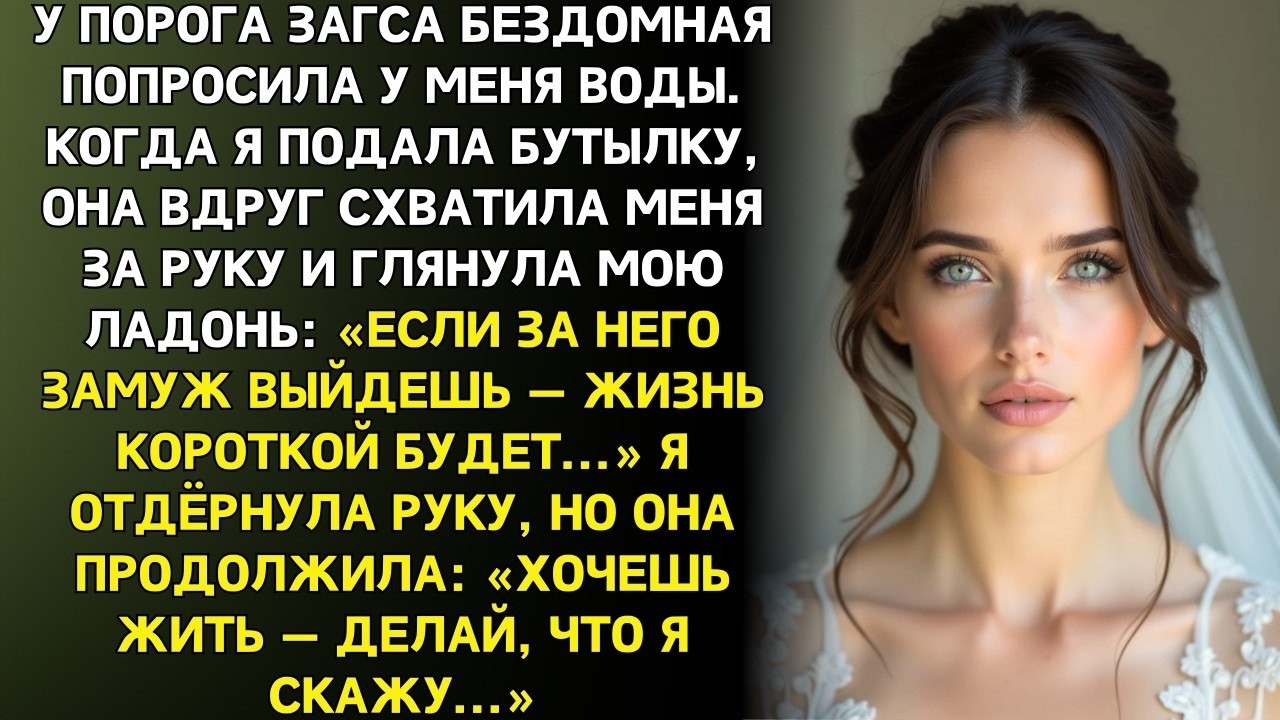 У входа в ЗАГС бездомная посмотрела на мою ладонь и сказала - выдешь замуж жизнь не долгой будет…