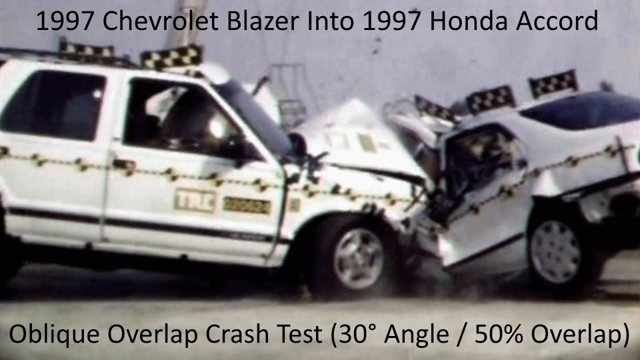 1997 Chevrolet Blazer Into 1997 Honda Accord NHTSA Oblique Overlap Crash Test