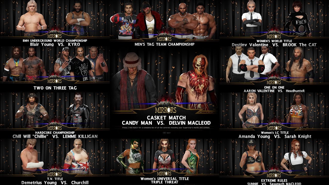 Match Card for Smoke-&-Mirrors upcoming event