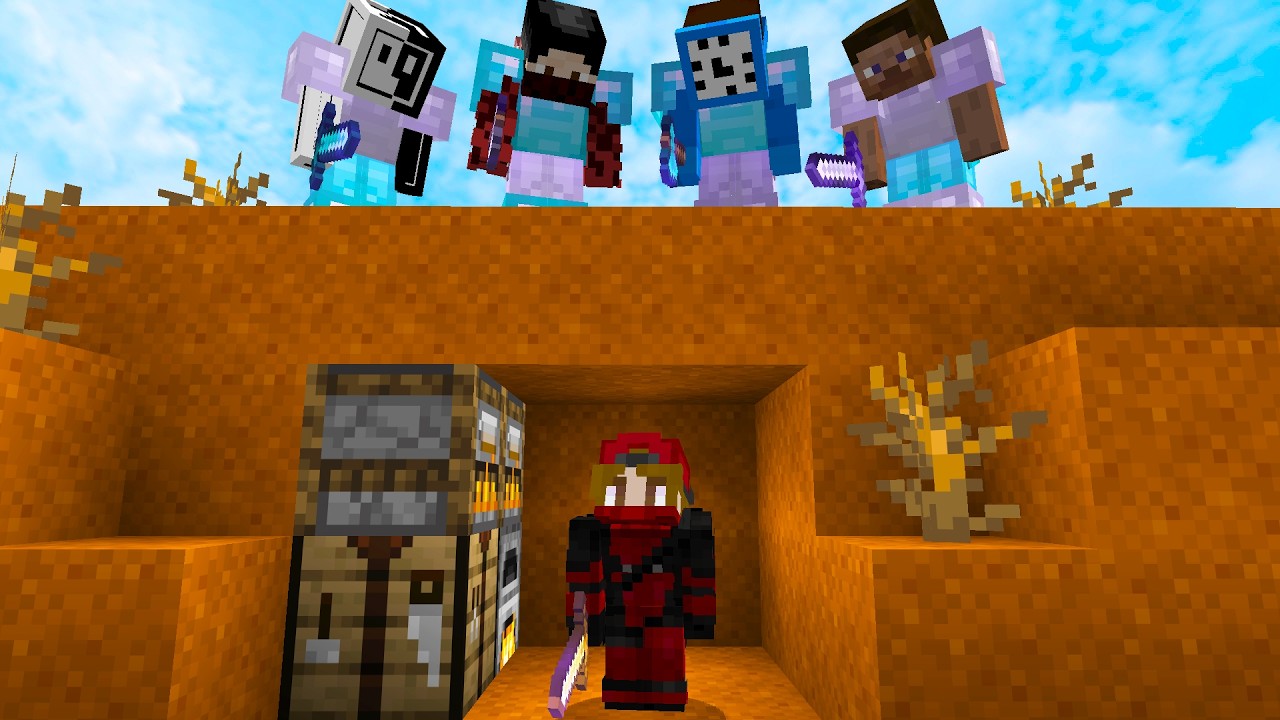 Minecraft Speedrunner VS 4 Hunters REMATCH