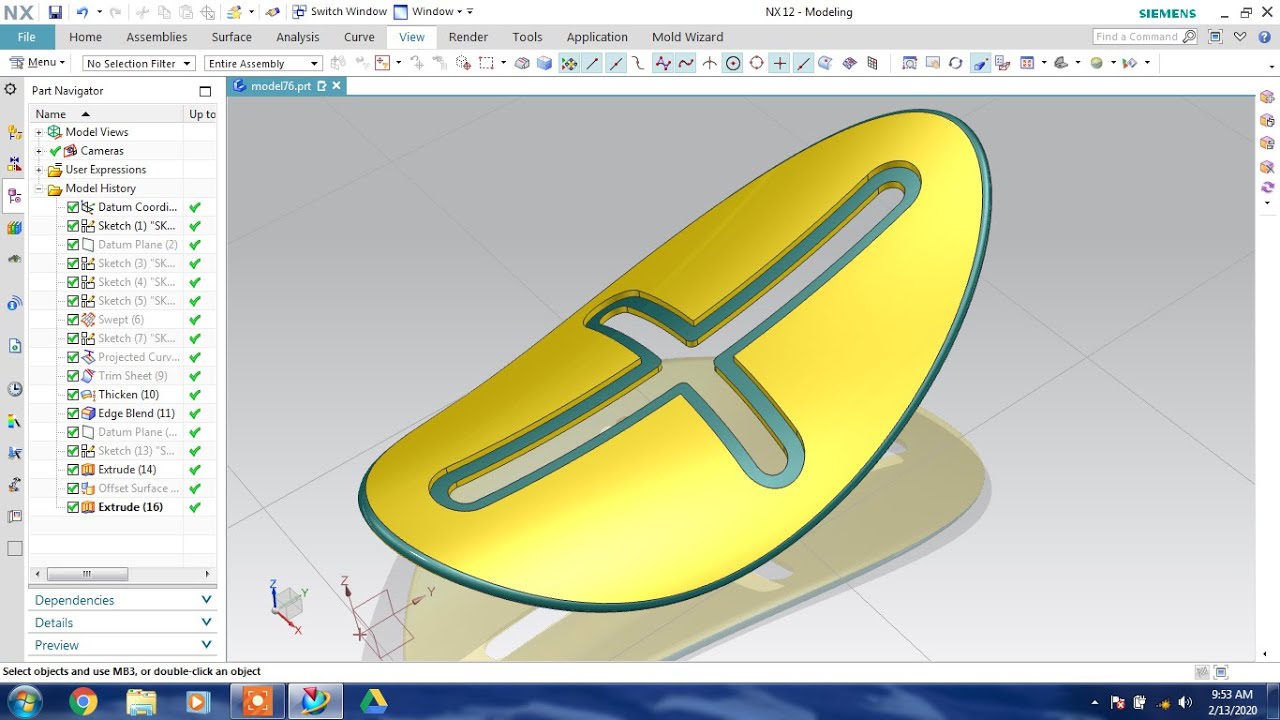 NX CAD # tutorial 8.7 # Advanced Surface Tutorial