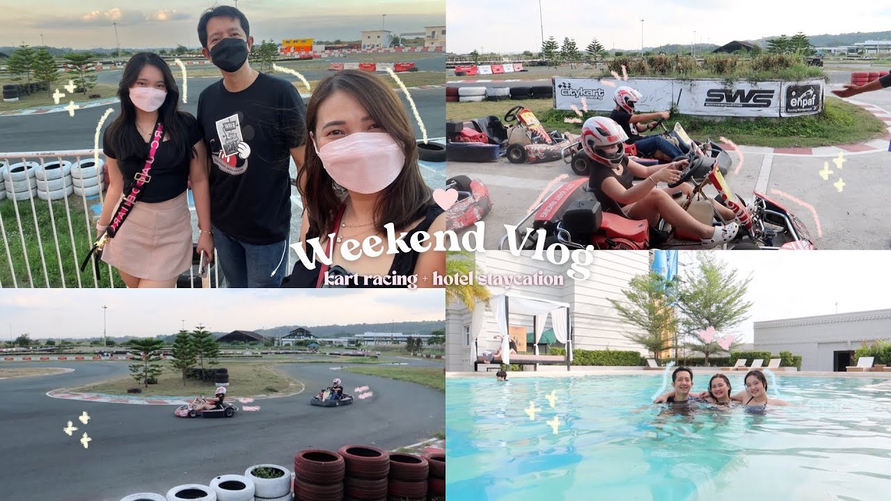 WEEKEND VLOG: kart racing + hotel staycation! 🏎 🏁🏨