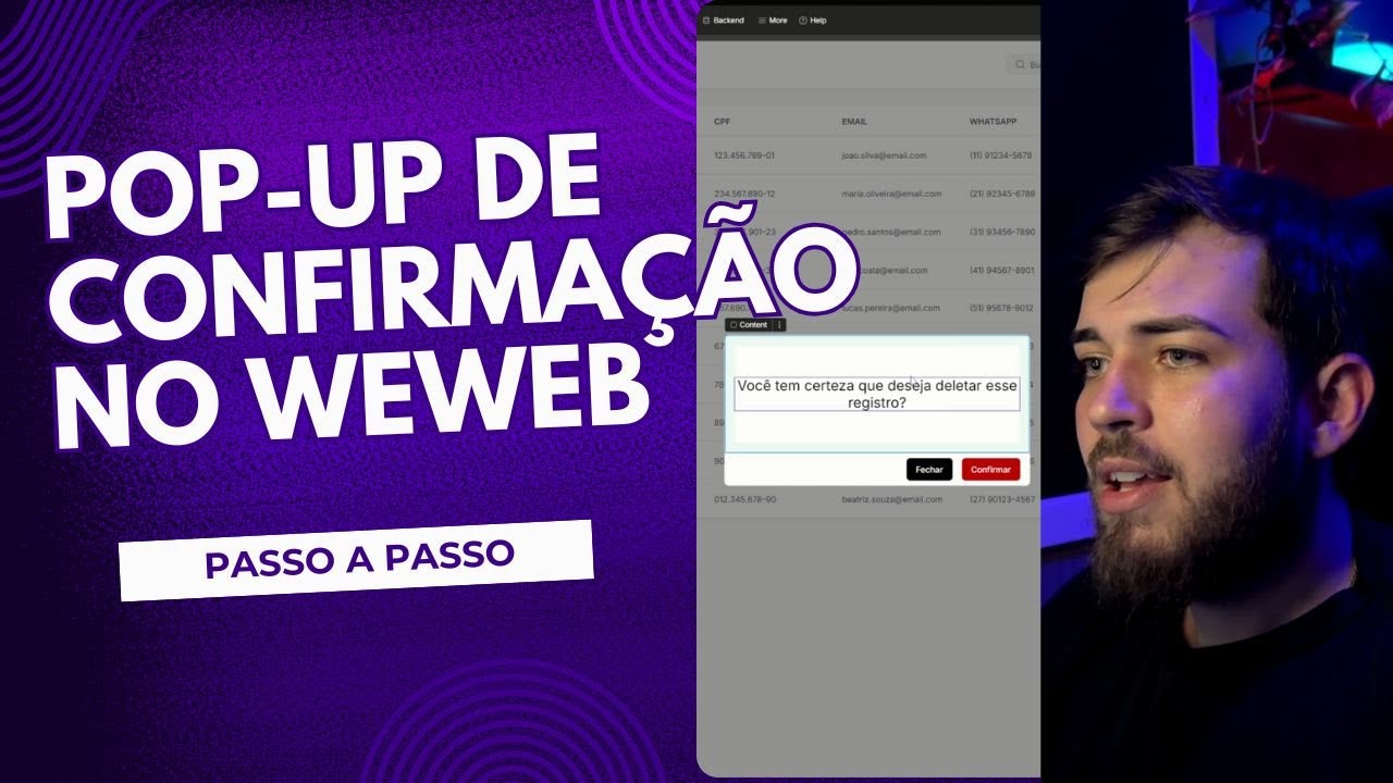 Como Criar e Personalizar um Pop-up de Confirmação no WeWeb (Tutorial Passo a Passo)