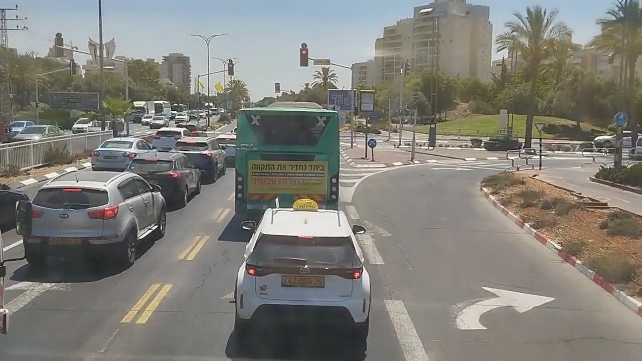 נסיעה בקו 190 בראשון לציון Ride on bus 190 in rishon lezion
