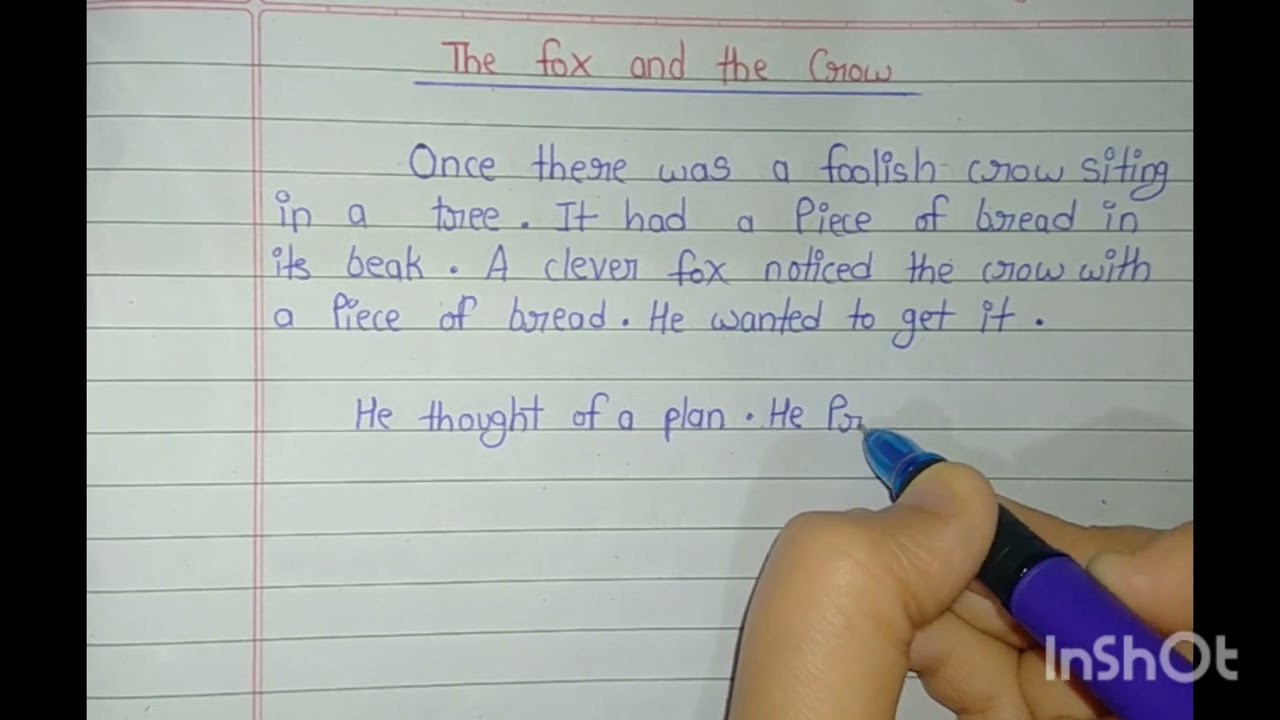 The fox and the crow (essay writing ✍️) #@artsbykhushi