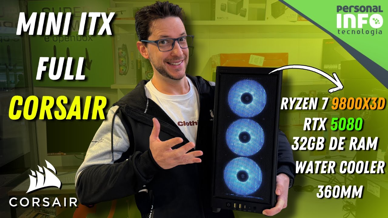 Mini‑ITX High‑End: Corsair 2000D + GPU full‑size. DESAFIO ACEITO!