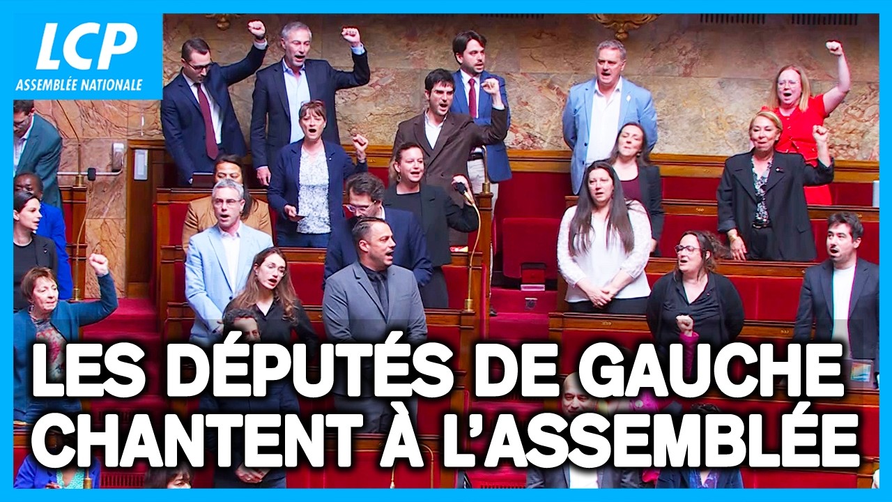 Les d&eacute;put&eacute;s de gauche chantent &agrave; l&rsquo;Assembl&eacute;e contre la r&eacute;forme du 1er mai - 10/04/2026