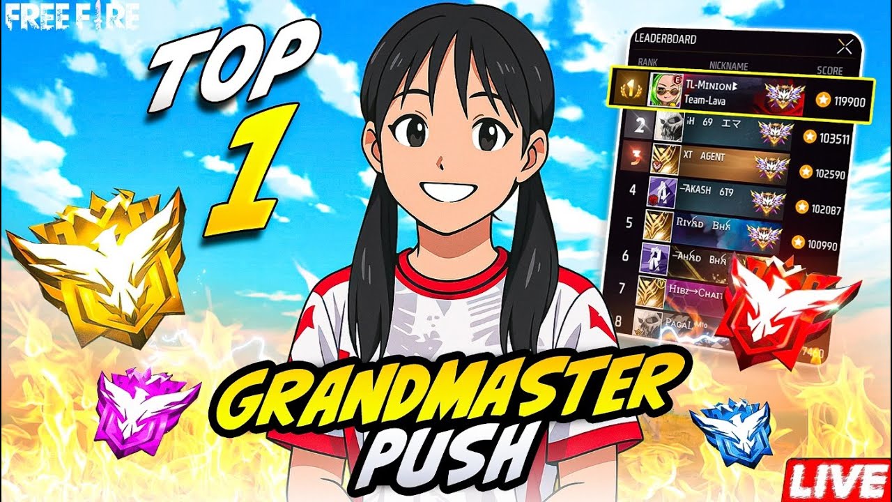 🔴[Live] FREE FIRE Top 1 Grandmaster Push🔥#shorts #freefire #shortsfeed #live