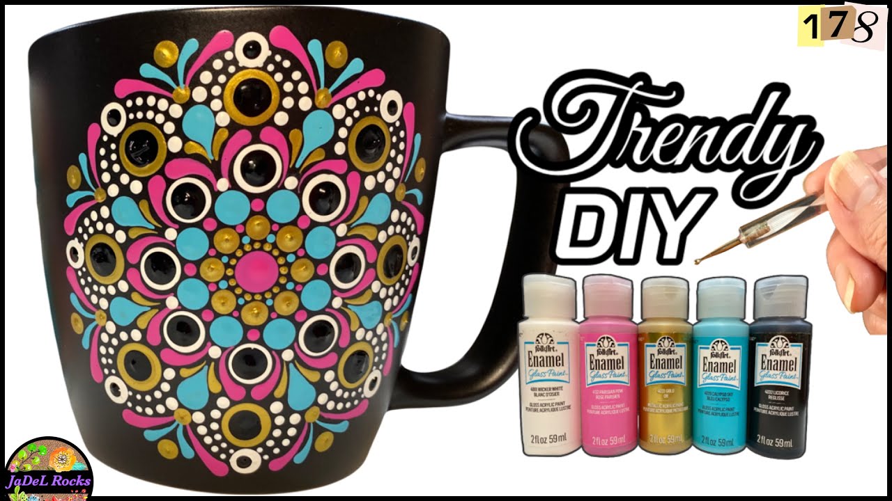 Folk Art Enamel Glass Paints: Create A Trendy Coffee Cup
