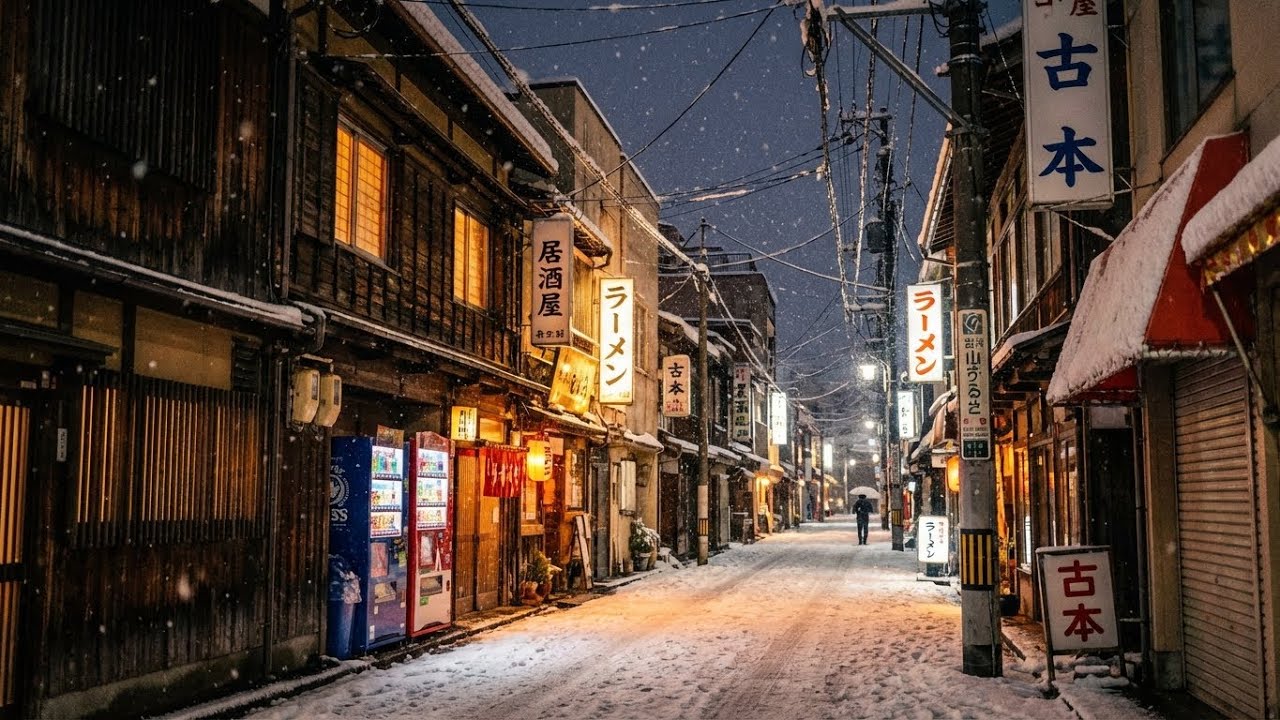 雪で電車が止まったので歩いて帰る｜AI Dreamcore・Minimal Spaces・リミナルスペース