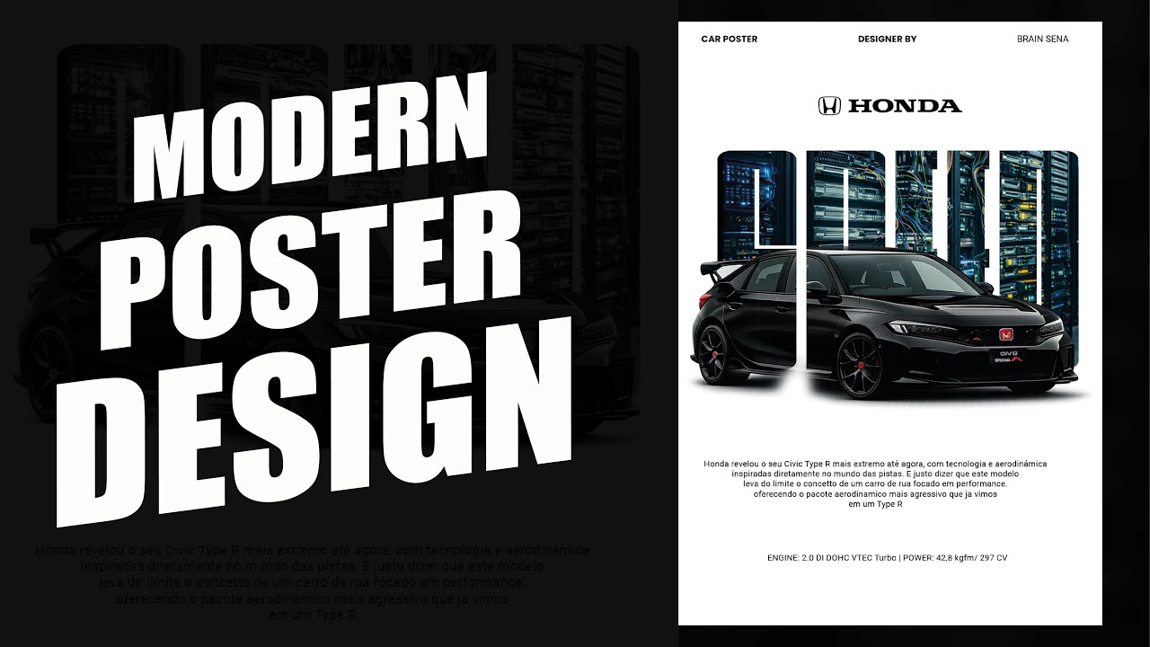 Modern Car Poster Design in Adobe Photoshop l Car poster design Photoshop