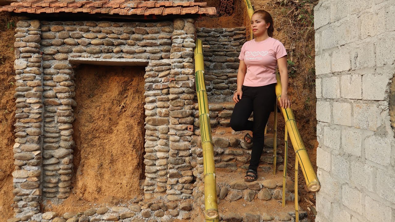 Building Stairs of Cabin - Build Storey House with Basement Door | Restore Farm - Duyen