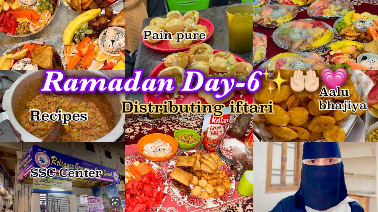 Ramadan Day-6✨🤲🏻🌸|Ajj humne distribute kiya iftari🍒🍌🥗🥹|Sehri to iftar routine|￼￼