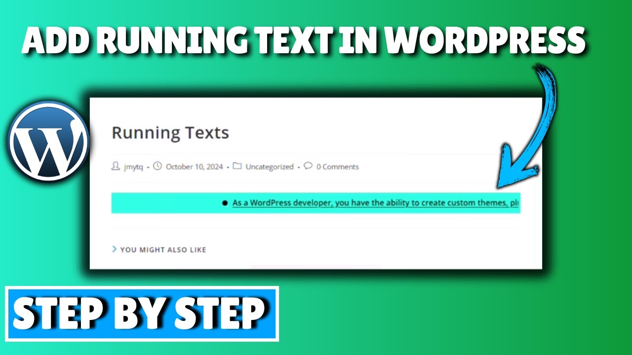 How to add running text in wordpress (2026)