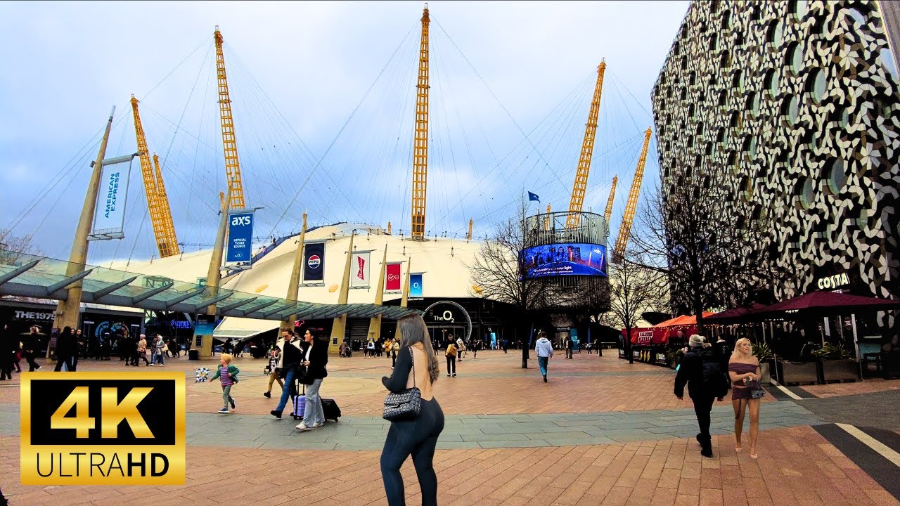 The O2 Arena London Walk 2024 🇬🇧🔴 | NEW Beautiful Walking Tour in UK | [4K HD]