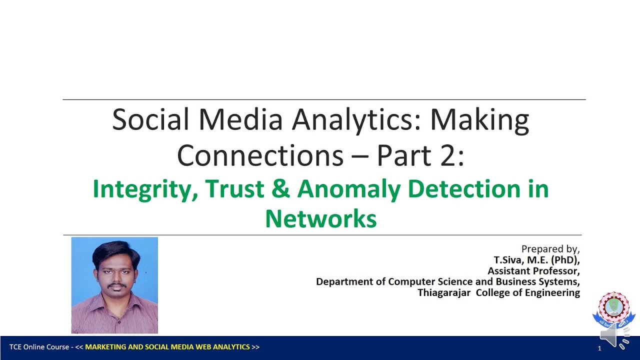 MSMWA 11.7 Integrity, Trust  Anomaly Detection in Networks