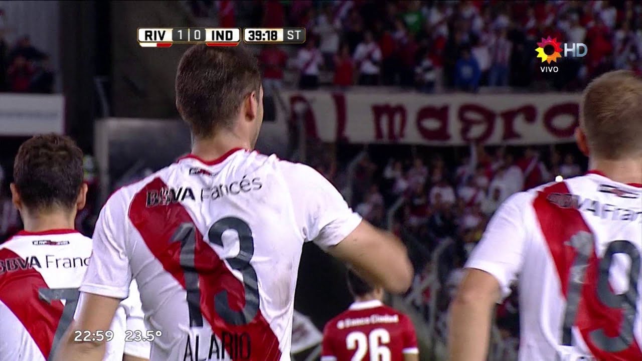 Gol de Alario. River 1 - Independiente 0 | Primera División 2016 - Fecha 05