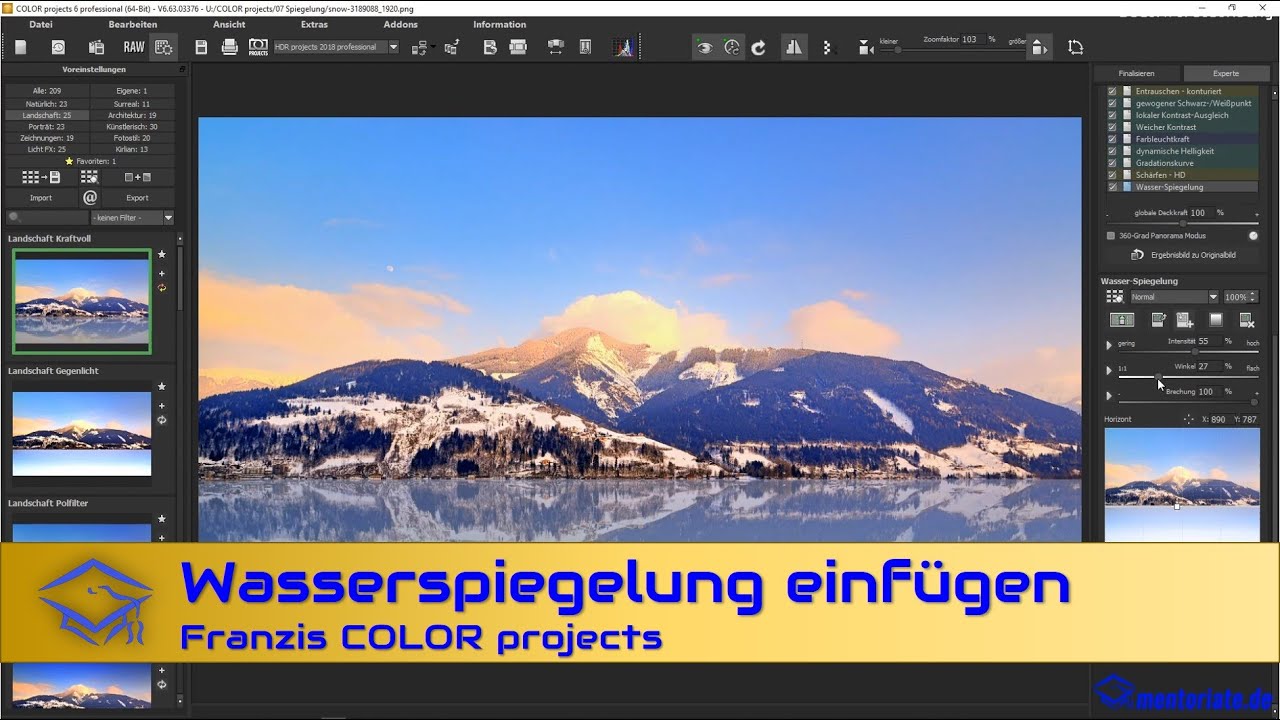 Wasser-Spiegelung ohne Wasser  |  Franzis COLOR projects