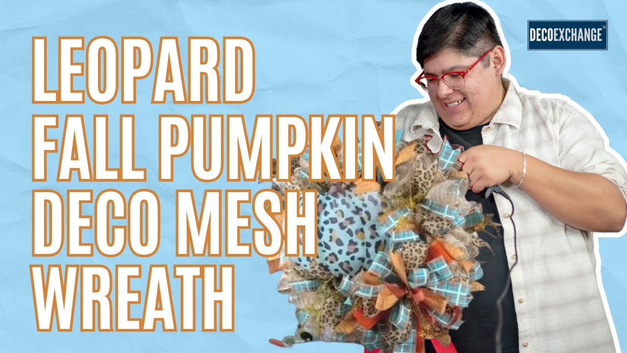 Leopard Fall Pumpkin Deco Mesh Wreath Tutorial | DecoExchange Live Replay