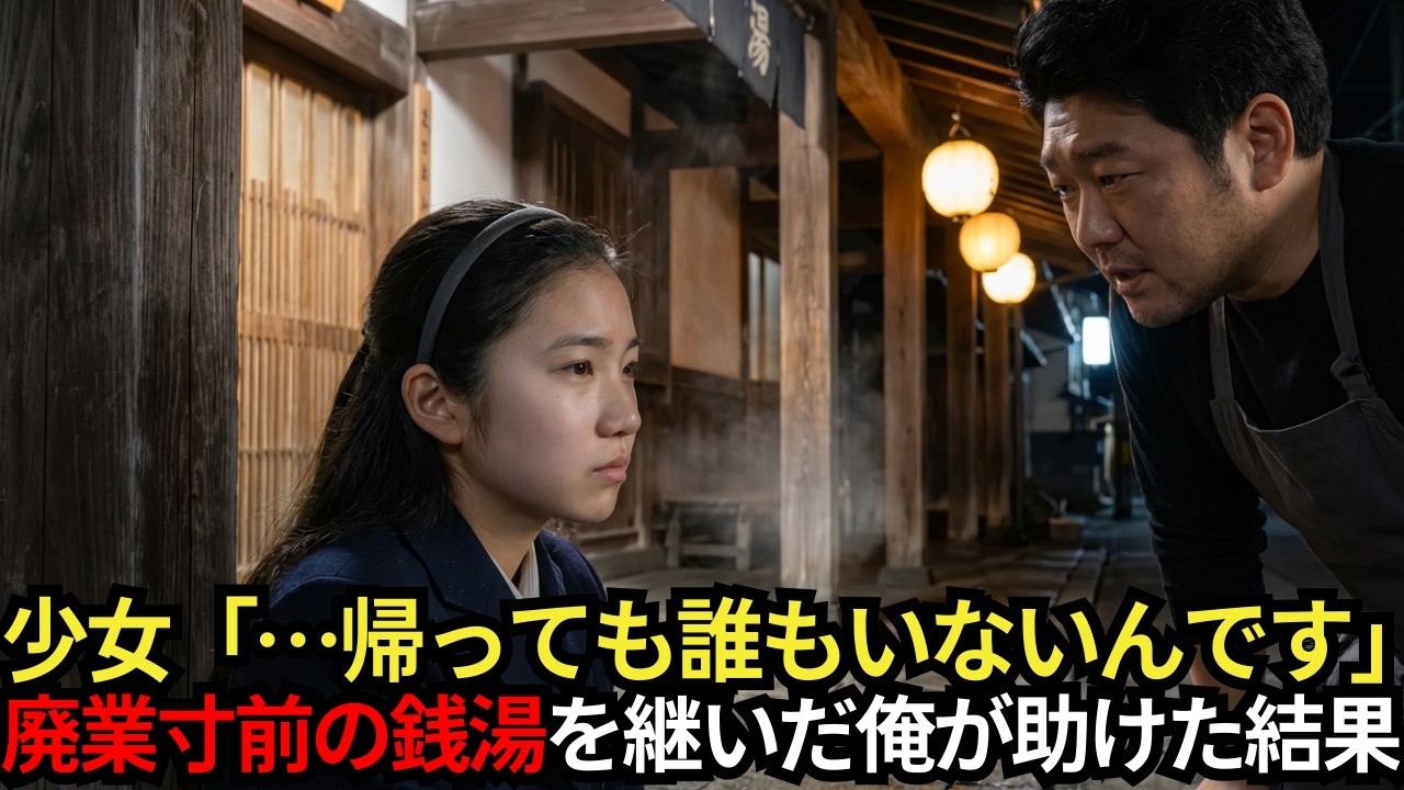 赤字続きで廃業寸前の銭湯を継いだ俺。軒先に、母を失った少女がうずくまっていた「帰っても…誰もいないんです」→元ヤンの母に事情を話した結果…【朗読・スカッと】