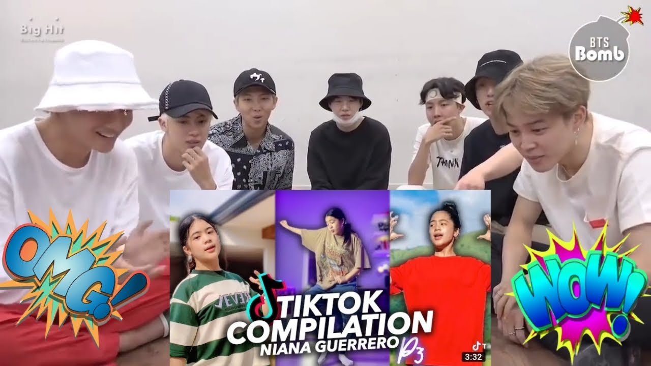 BTS REACTIONS TO Niana Guerrero Tiktok Compilation