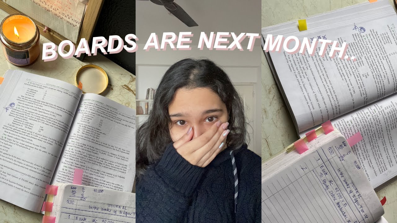 STUDY VLOG⋆𐙚₊˚⊹ ♡study with me for boards♡CBSE class 12 commerce ♡ study diaries