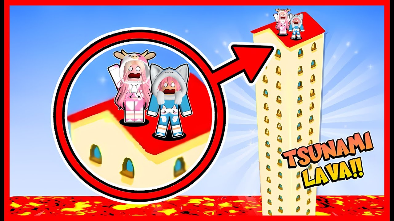 ATUN & MOMON MENYELAMATKAN DIRI DARI TSUNAMI LAVA !! Feat @MOMON Roblox