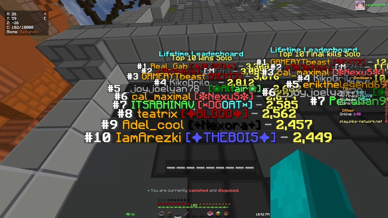 ANNOYING SOLO GAMES while grinding for #1 PIKA NETWORK SOLO BEDWARS