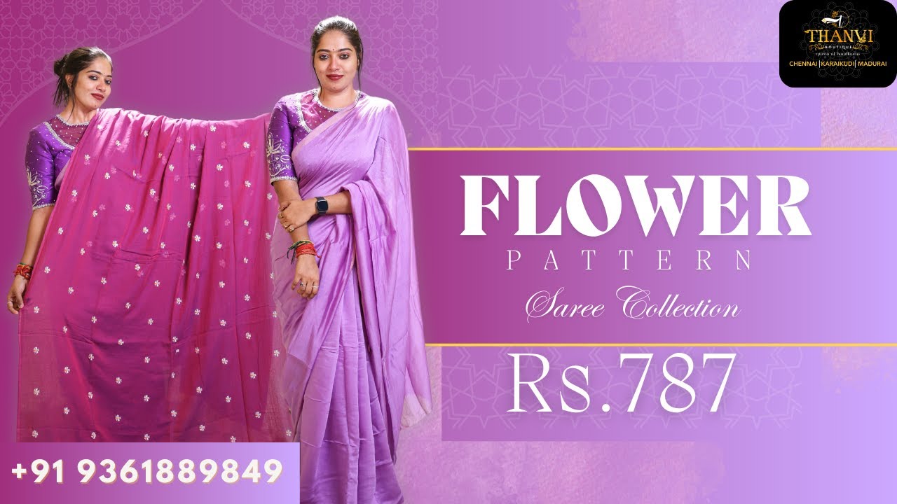 😍Rs.787/-  Flower Pattern Saree Collection For Daily Wear | #sareecollection #under1000rs
