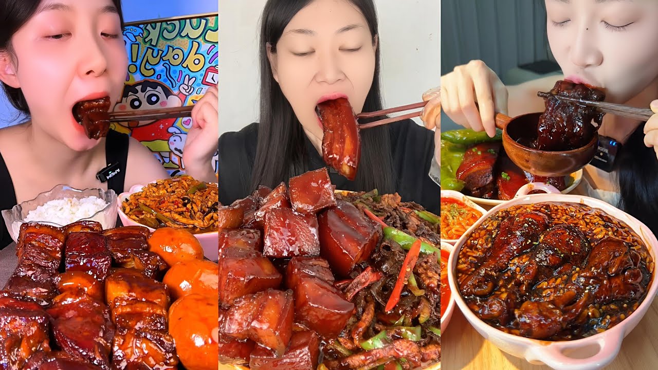 SPICY MASALA PORK ASMR 😋 JUICY AND ROASTED PORK EATING 🤤