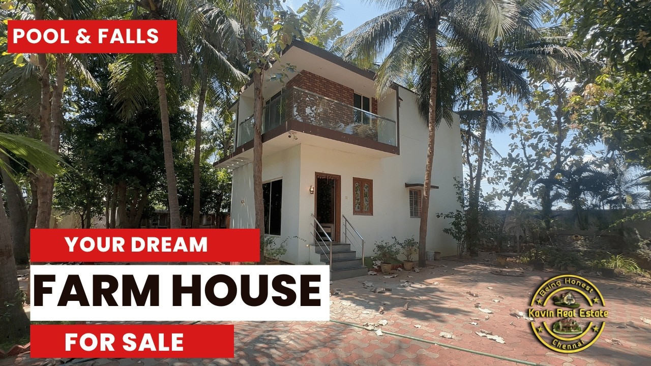 ID 2624 - Dream Farm House for Sale nr Oragadam || 3 BHK || Swimming Pool || Falls || Well