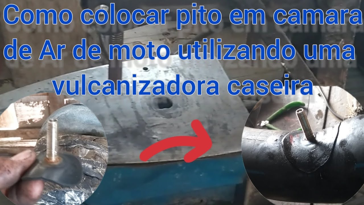 Como colocar pito em camara de ar de moto, utilizando uma vulcanizadora caseira!