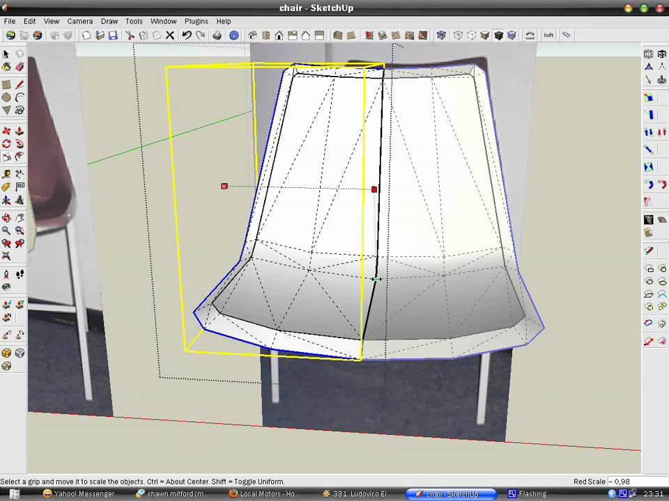 Modeling a chair skin in SketchUp