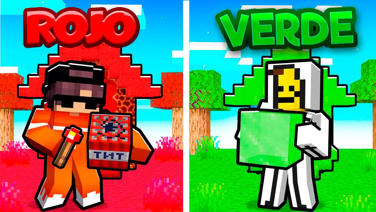 24 HORAS VIVIENDO Y COMIENDO ROJO Y VERDE EN MINECRAFT 🔴🟢 | PathoMC