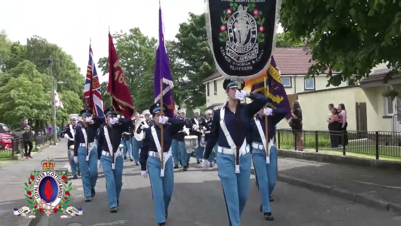 Bessbrook True Blues FB @ Upper Falls Protestant Boys FB Parade 01/06/24