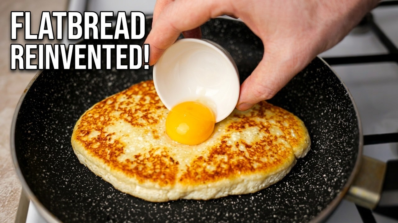 Cheese + cottage cheese = the most delicious flatbread